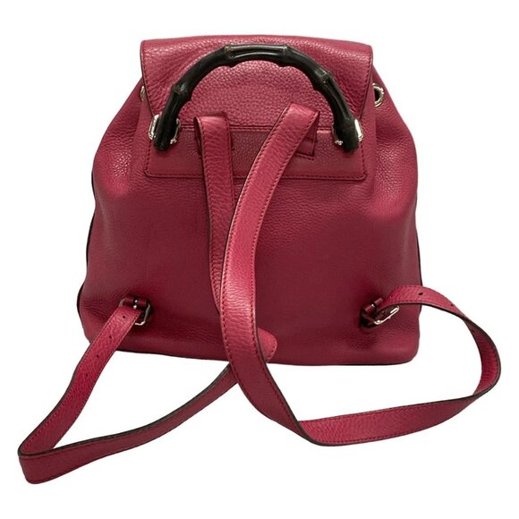 Auth GUCCI Bamboo 370833 Pink Leather Backpack - Picture 2 of 16